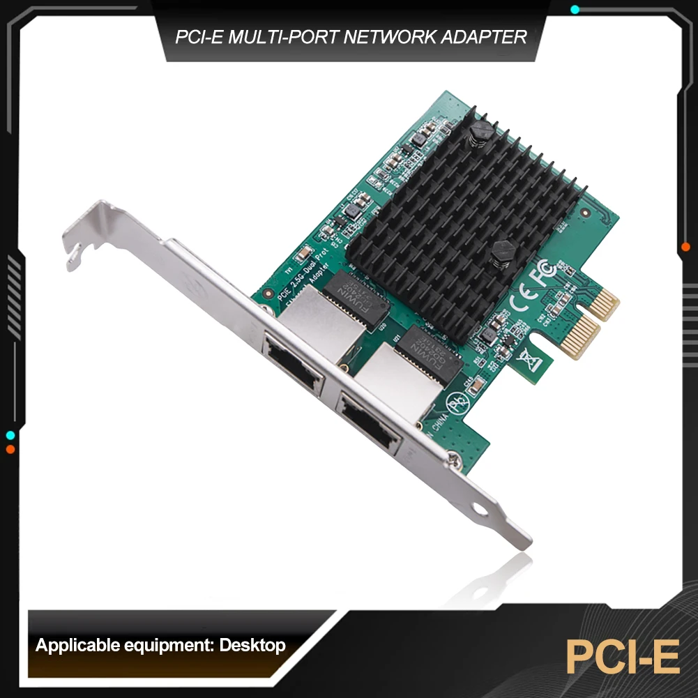 1/2/4 Port 2.5G PCIe Network Card 2.5 Gigabit Ethernet Interface Adapter RTL8125BG Chip PCIe Gigabit Network Card for Desktop PC