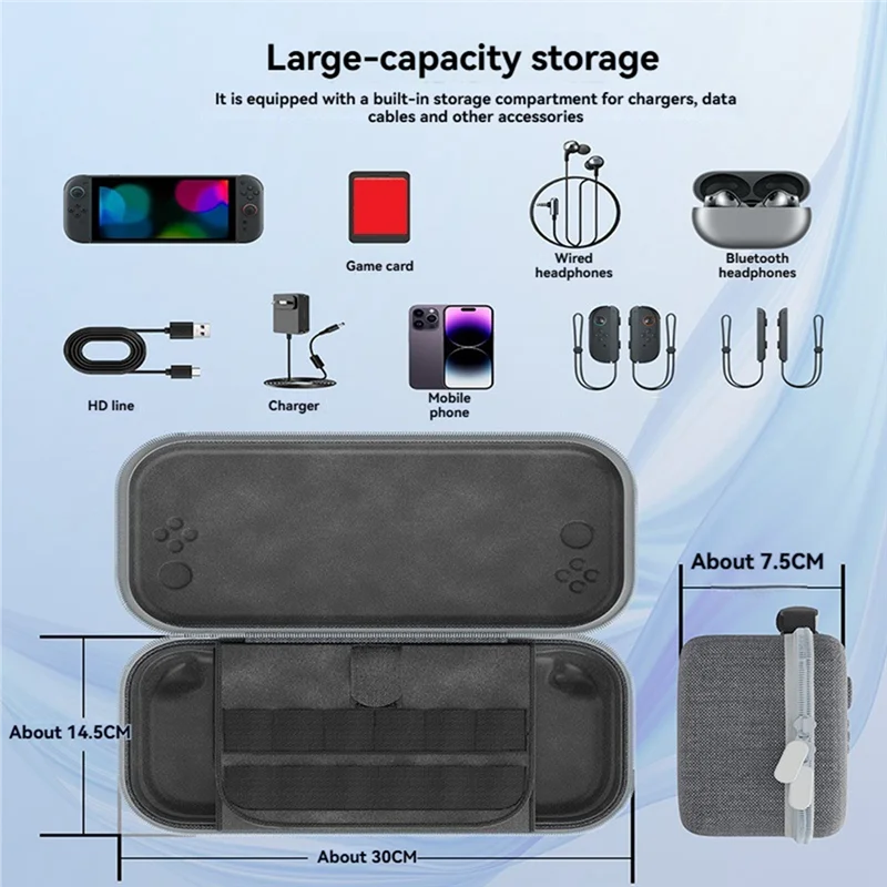 【ITEM PANAS】 untuk Tas Penyimpanan Switch 2 + Film Pelindung Layar + Tutup Joystick + Pegangan Pegangan Ergonomis Dapat Diganti untuk Nintendo Switch 2