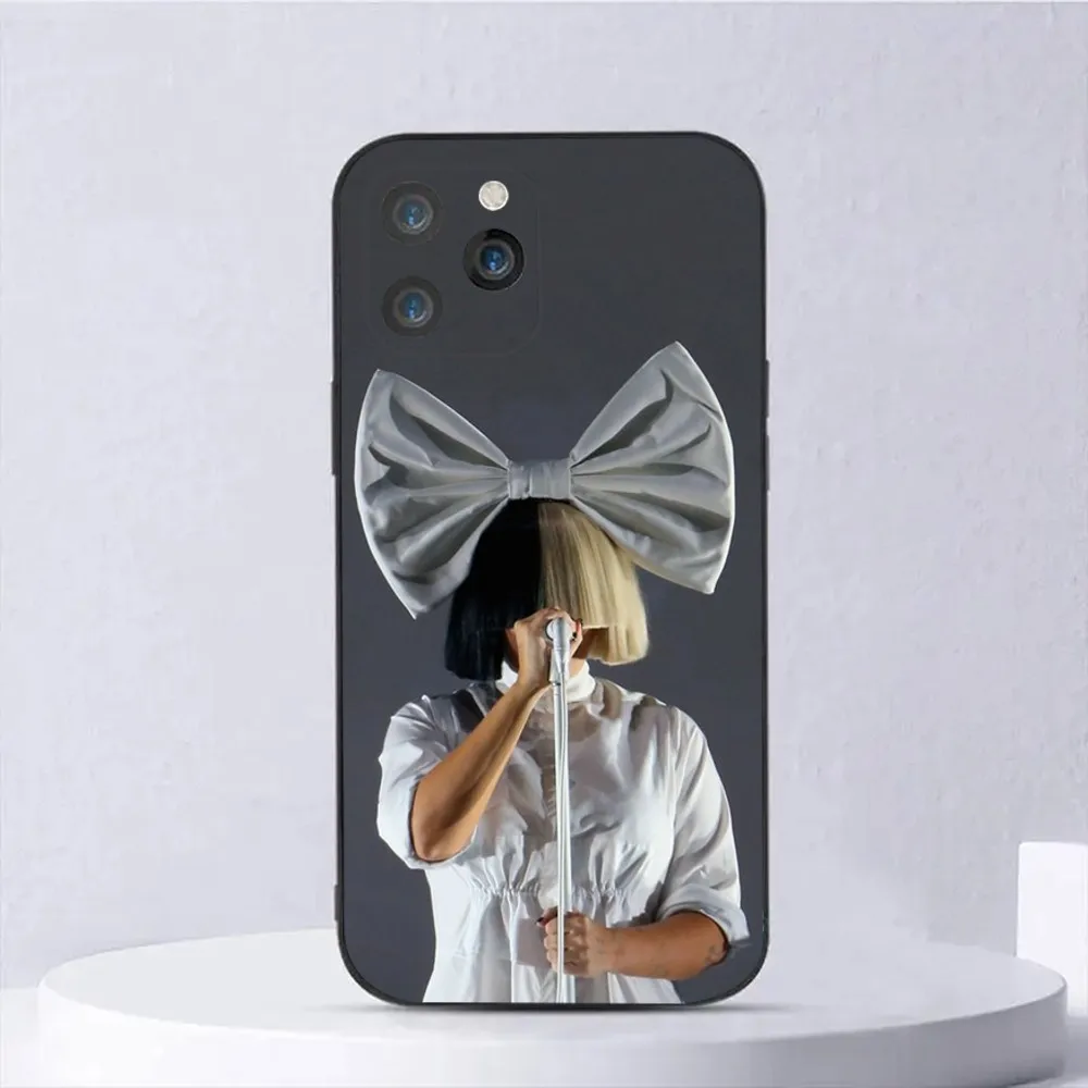 سيليكون ناعم هاتف أسود ، مغني Sia Australia ، غطاء لهاتف iPhone ، من من من ، من ، إلى ، وplus ، وxs ، وx ، وxr ، وse ، وmini ، وox