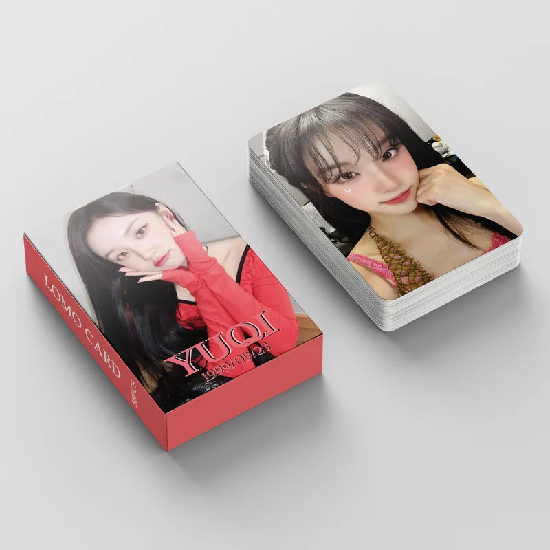 55Pcs/Set Kpop (G)I-DLE YUQI World Tour Photocards Double Sides Dance Stage Selfie Lomo Cards Ins Cute Postcards Fans Collection