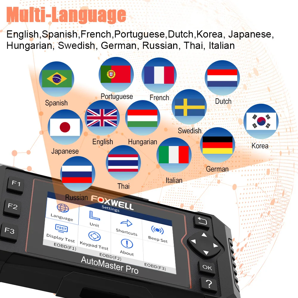 Foxwell-NT614 elite obd2スキャナー,5つのリセット,コードリーダー,スキャンツール,abs,srs,エンジントランスミッション,バッテリーテスト