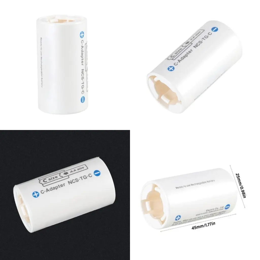 4XFC LR6 AA to LR14 C Battery Adapter Accessory Battery Case Holder Easily Convert LR6 to LR14 for Various Appliances