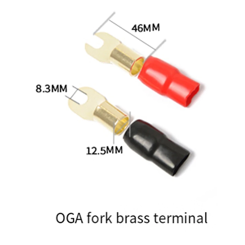 3 pares de conectores cobre banhado a ouro 0 calibre pá terminal friso barreira pás para cabo de fio de alto-falante