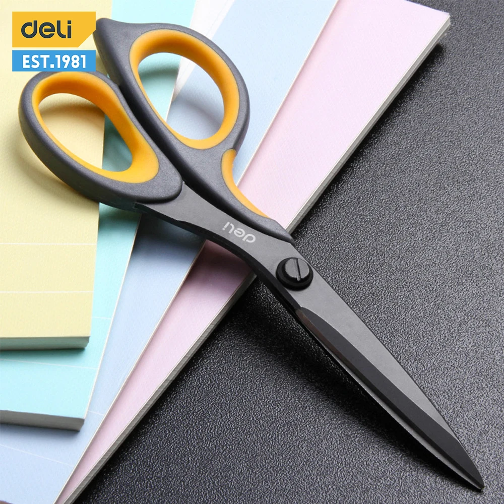 Deli 6027 Stainless Steel Scissors Large Household Multi-functional Office Tailor's Hand Scissors Tailor's Scissors Hand Cutting