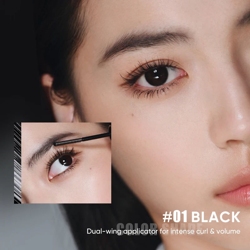 JUDYDOLL Feather Lash Iron Mascara 4th Gen Dual-Wing Serum Mascara Lengthening Volumizing Curling Precision Brush Nourishing