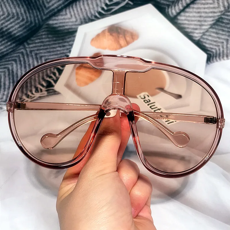 One Piece Oversize Yellow Black Graident Shield Sunglasses for Women Men Vintage Mask Y2K Sun Glasses Ladies Sexy Shades Driving - view 5