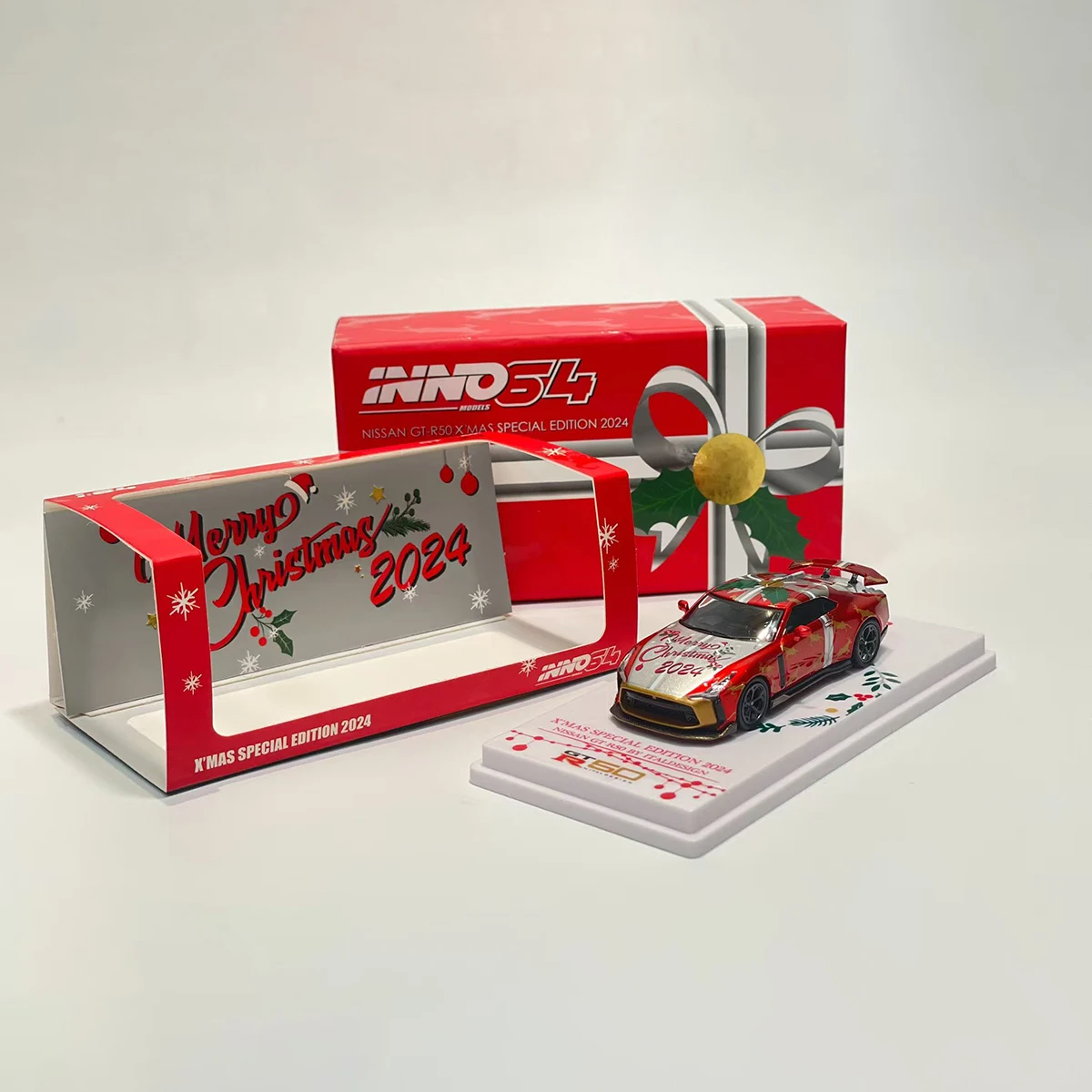 INNO64 TOP MODEL 1:64 Merry Christmas Style GT-R50 Civic EK9 X'MAS Special Edition Collectible Diecast Model Car Christmas Gift