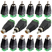 RCA Male Plug Female Socket RCA Terminal Adapter for AV Audio Video Speaker Camera CCTV Cable Wire Connector