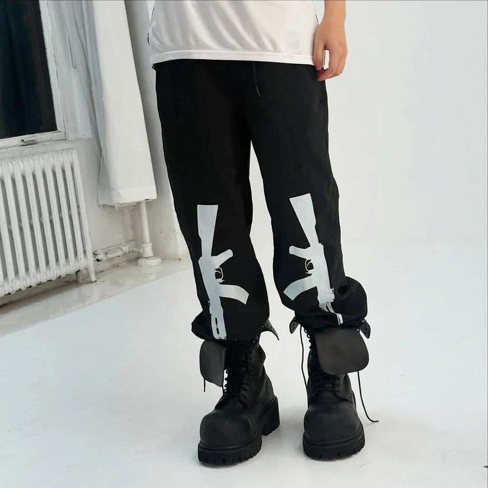 

Осенне-зимние модные персонализированные повседневные прямые спортивные брюки с принтом AK, свободные спортивные штаны