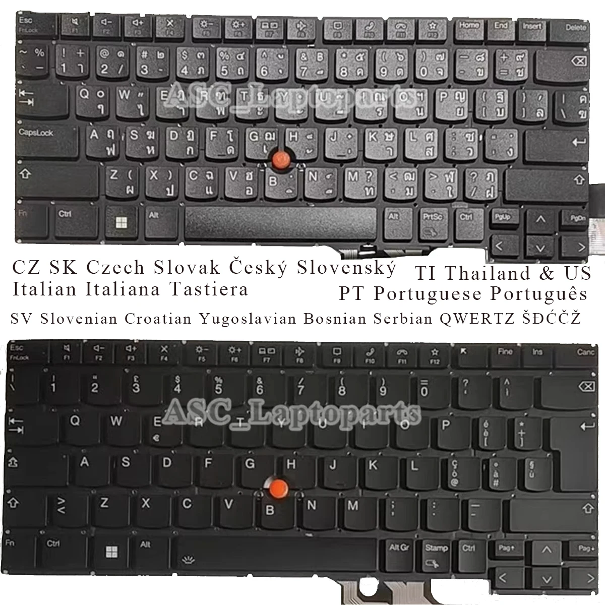 New Czech Italian Thailand Croatian Keyboard for Lenovo Thinkpad T14s Gen 3 Gen 4 Gen3 E14 R14 Gen5 T14p Gen1 BACKLIT , Pointer