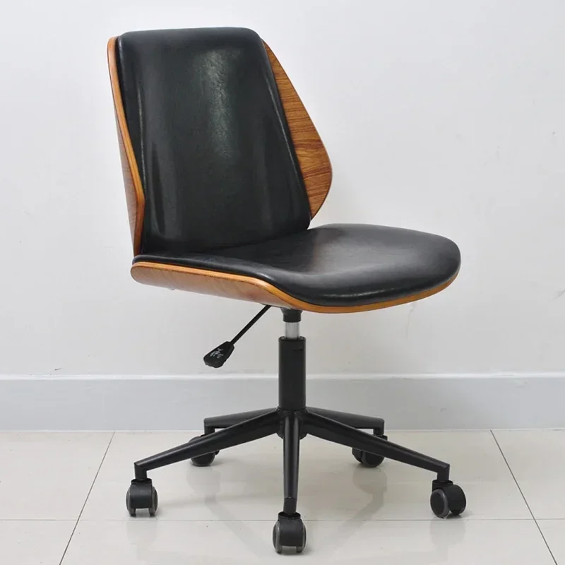 

Деревянный сидячий компьютерный стул для письма, скандинавский поворотный компьютерный стул со спинкой для макияжа, роскошная игровая мебель Cadeira Escritoiro