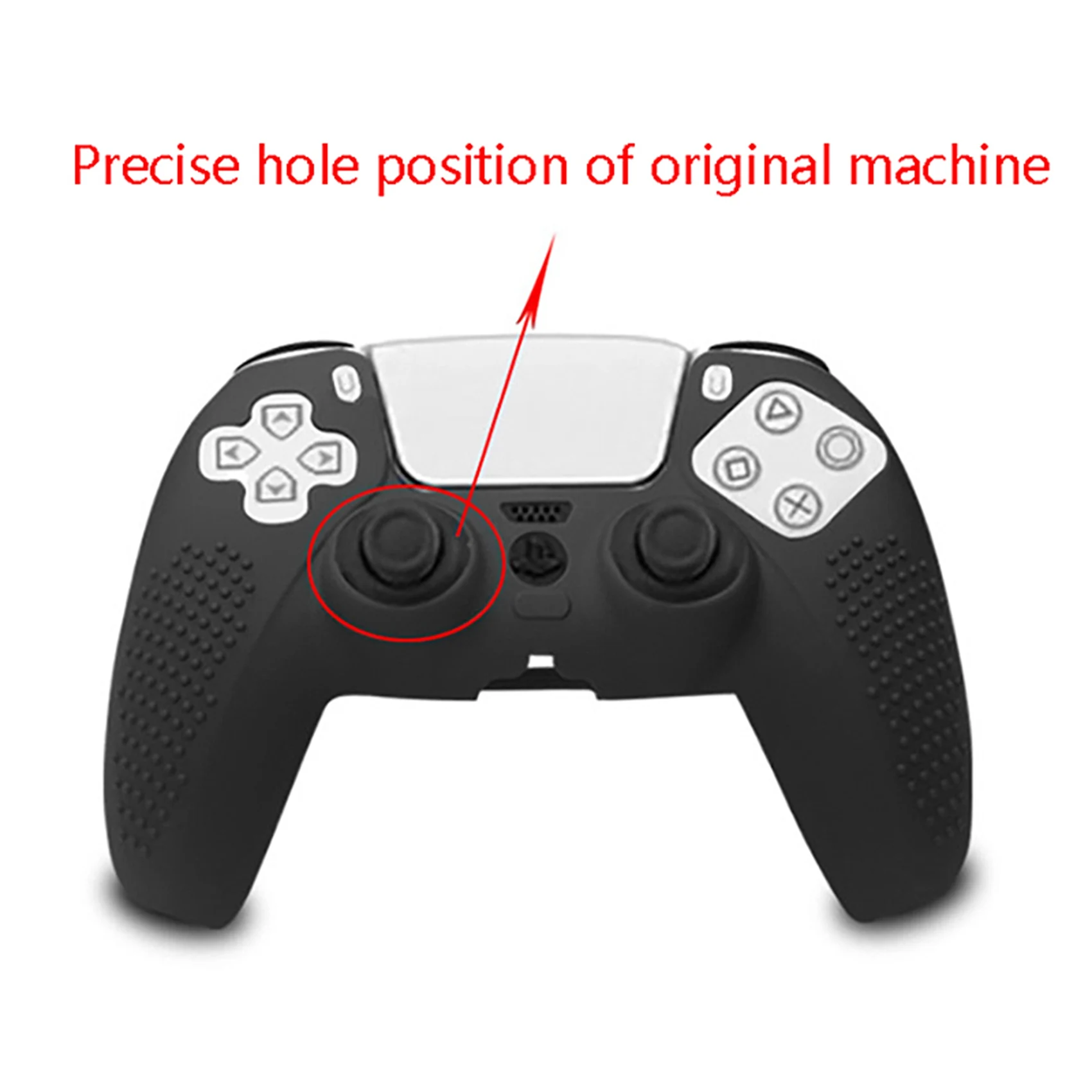 M09K 2X Für PS5 Game Controller Silikon Schutzhülle Für PS5 Rutschfeste Griffabdeckung (Schwarz)