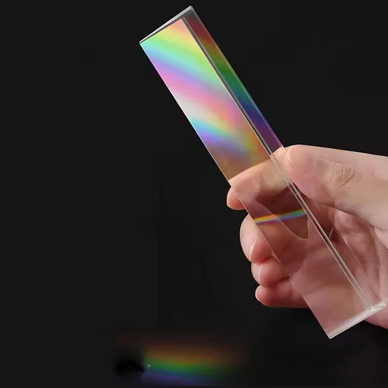 

30x30x200mm Triangular Prism K9 Optical Prisms Glass Physics Teaching Refracted Light Spectrum Rainbow Children Students Present