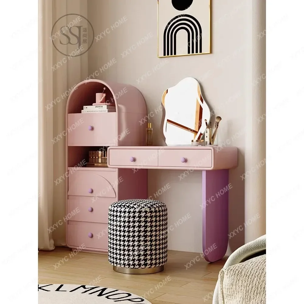 

Modern Simple Retractable Dresser Small Apartment Bedroom Storage Makeup Table armario joyero con espejo bedroom furniture