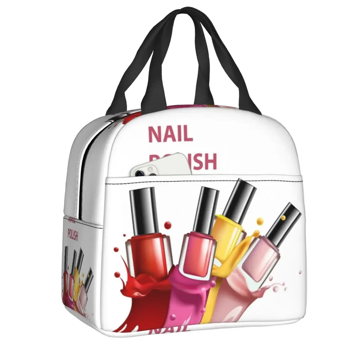 Custom Nail Artist Gift Insulated Lunch Bag Women Leakproof Manicurist Nail Polish Thermal Cooler Bento Box Office Work School