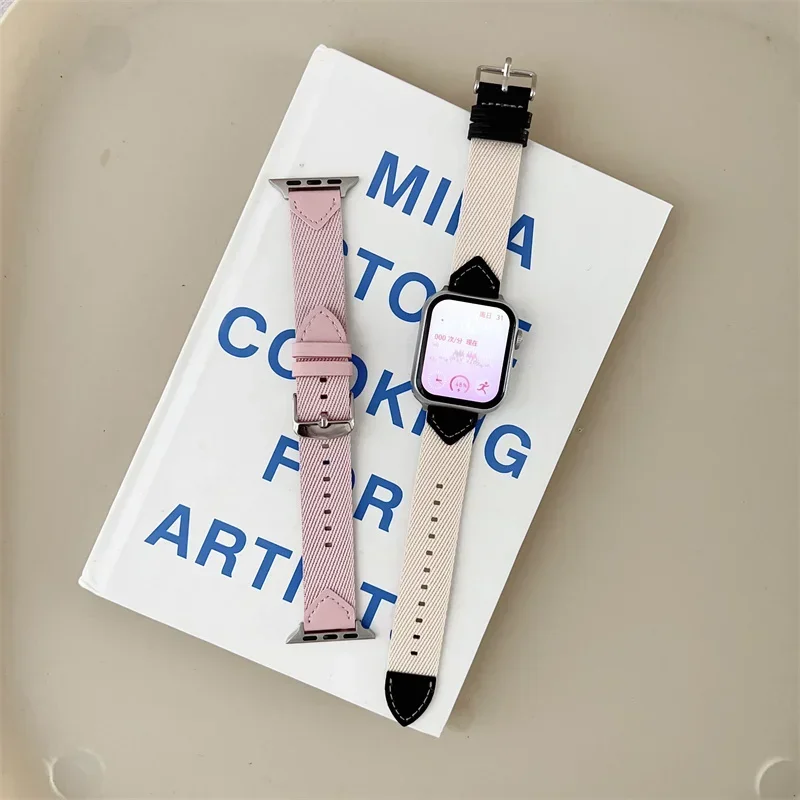 สายไนลอนสำหรับสายคาด Apple Watch 42มม. 41มม. 40มม. 38มม. สายรัดข้อมือสำหรับ iWatch Series 10 9 7 8 SE2 SE3 44มม. 45มม. 42มม. 46มม. Ultra2 49มม.