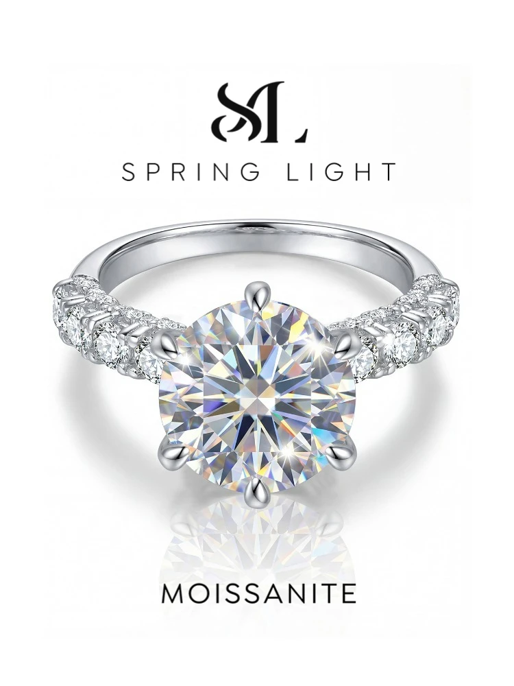 

Luxury 3CT Certified Moissanite Diamond Large Gemstones Rings for Women 925 Sterling Silver Eternity Wedding Jewelry