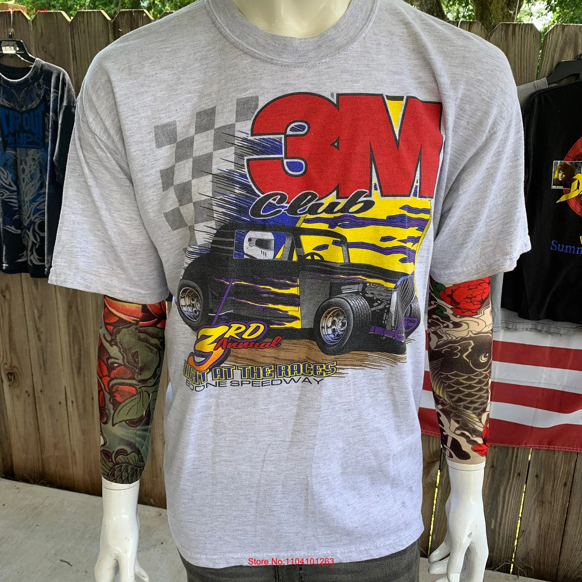 Vintage 90s 00s 3M 3rd Annual Night at the Race Boone Speedway Double Sided T shirt size XL long or short sleeves