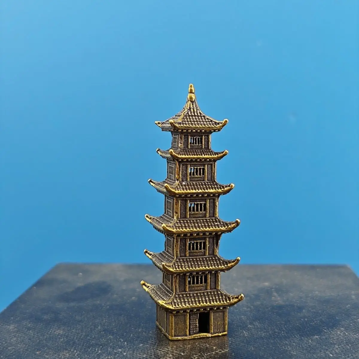Brass Miniature Selling Retro Small Pagoda Ornament Strange Stone Rockery Bonsai Fish Tank Sand Tray Dry Landscape Decoration