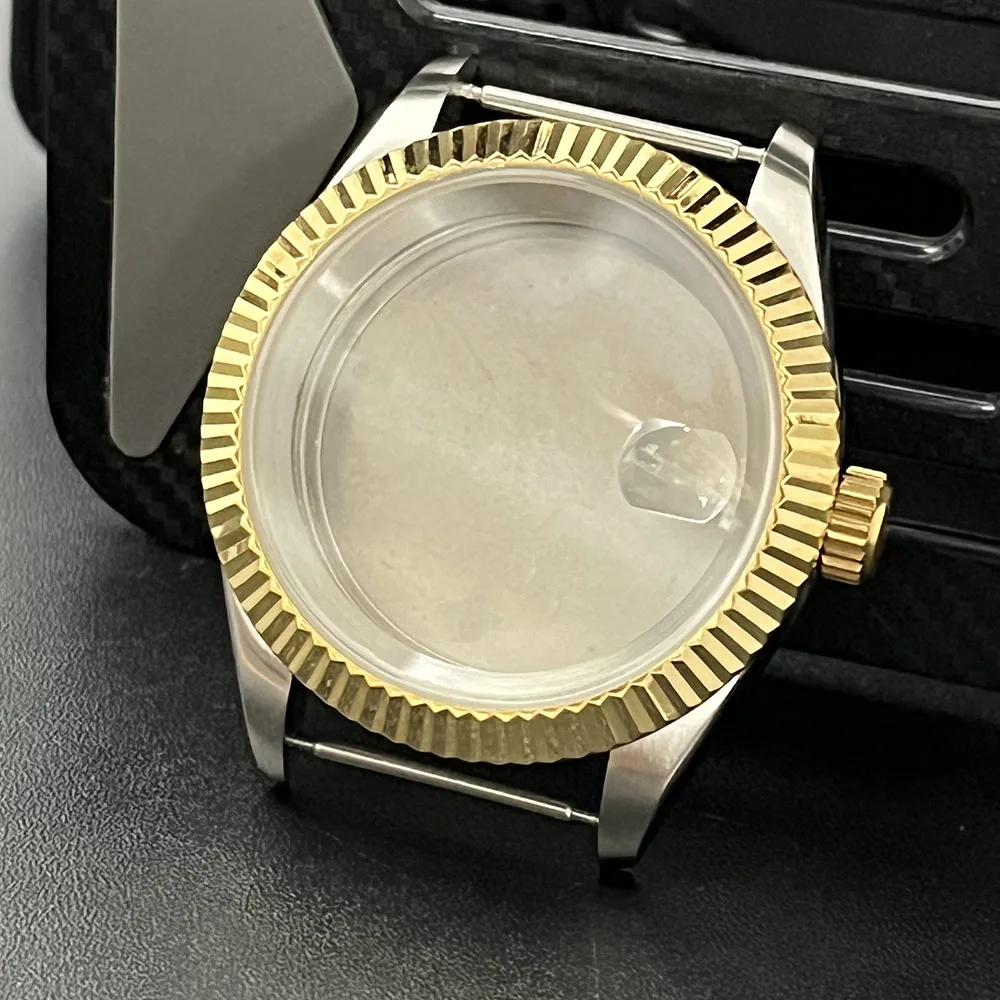 39MM NH35 광택 룸 골드 쉘, 스테인레스 스틸 밀봉 뒷면 커버, 8212 ST1612 모션 날짜, 스틸, 20MM 폭