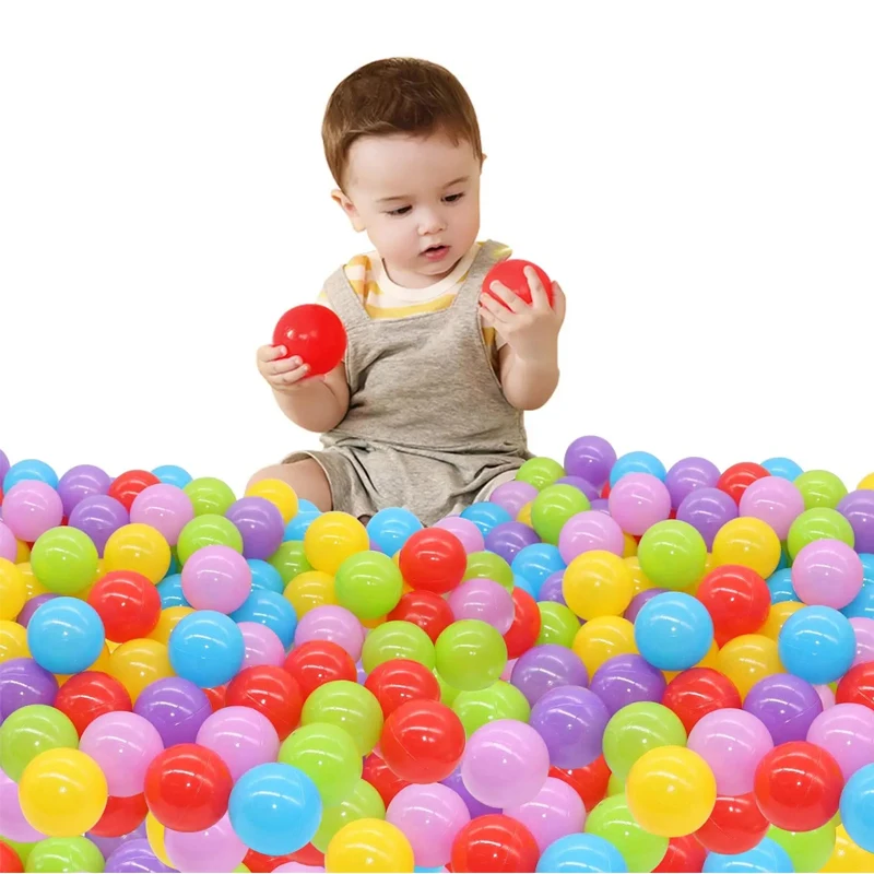 Pelotas de plástico suave para bebés, parque infantil de interior, juegos de piscina, deportes al aire libre, coloridos, Océano, 100 piezas