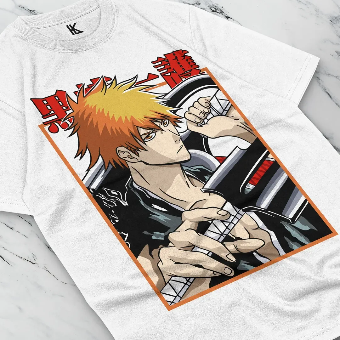 Bleach Ichigo Kurosaki t-Shirt Manga Strip Horror Anime Unisex Graphics Shirt Tee tutte le dimensioni