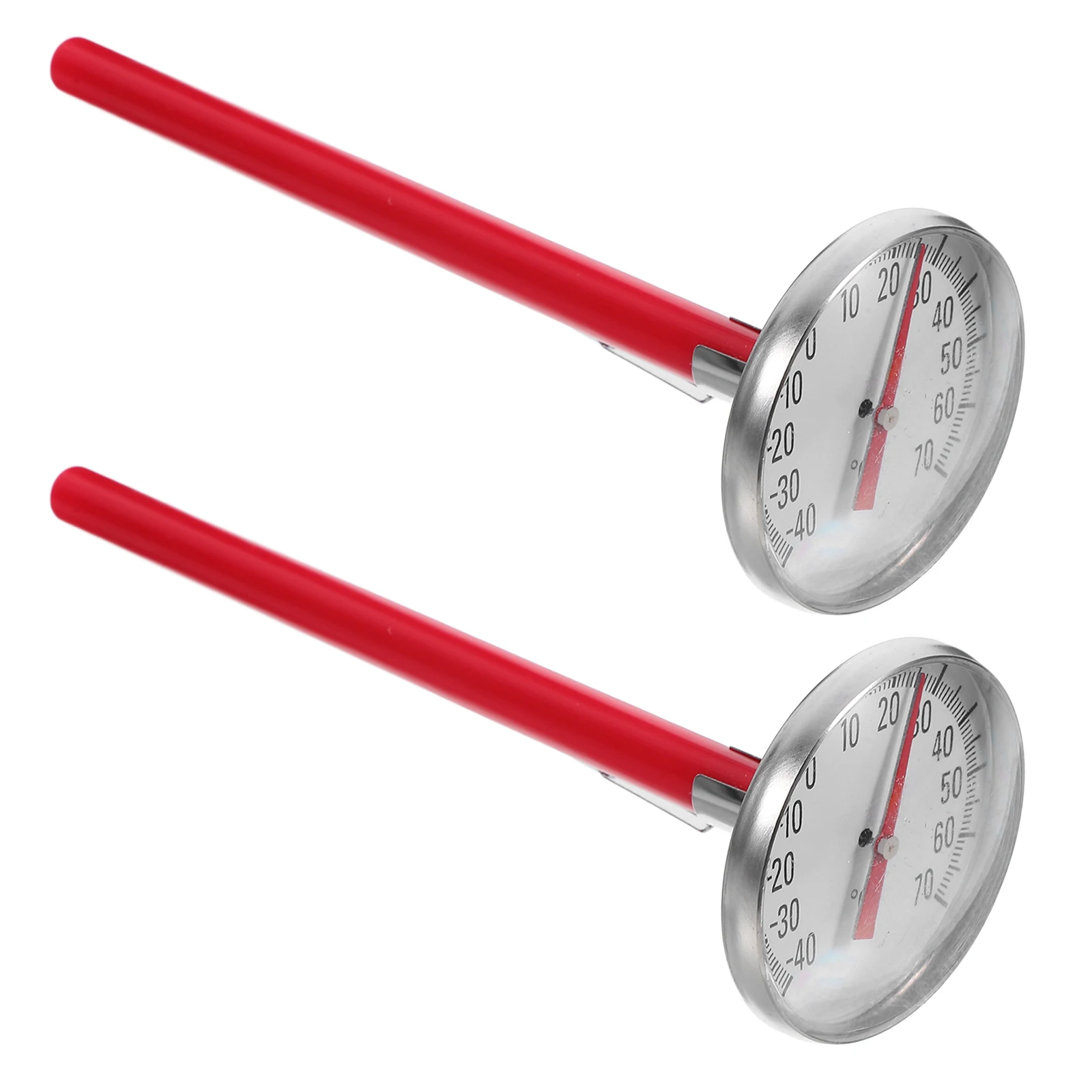 

2pc Mechanical Thermometer For Car Air Conditioner No Required Clock Shape Car Thermometer Home Use Red Easy