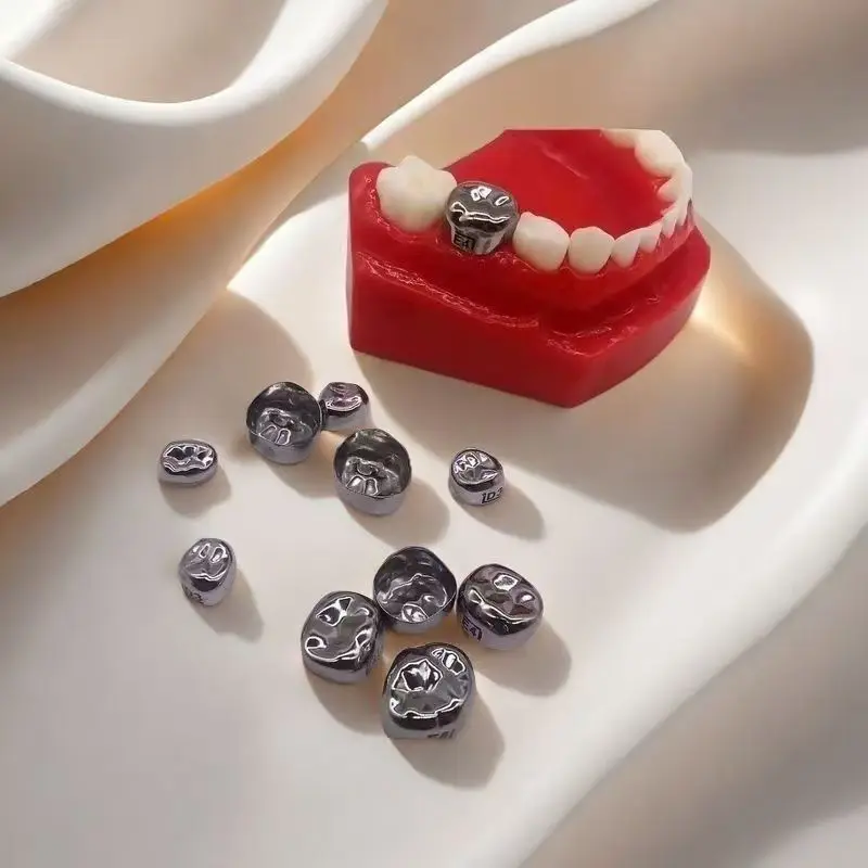 Dental Children's Medical Stainless Steel Temporary Dental Crown Left/Right Breast Molar Caries Restoration Dental Crown