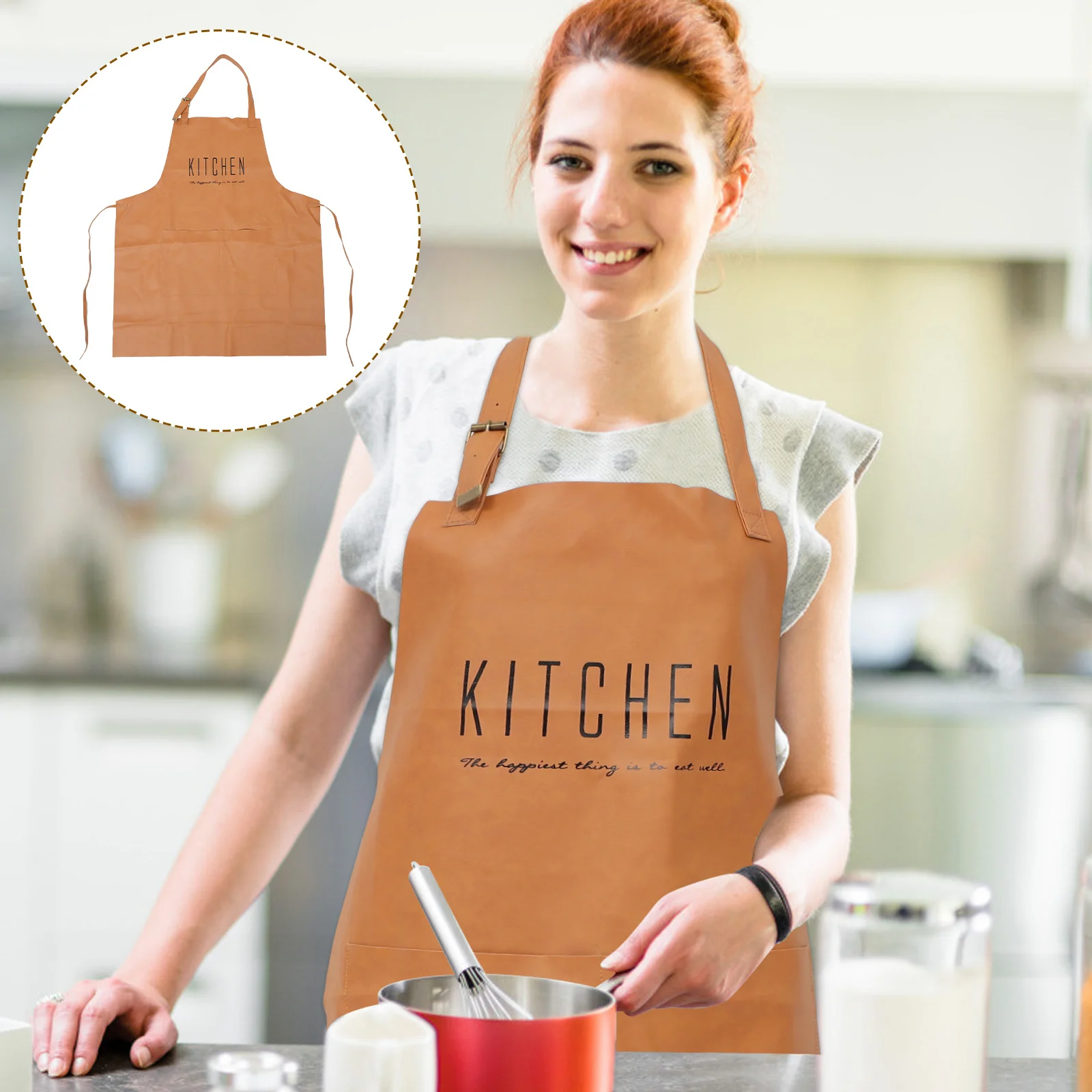 

Waterproof and Oilproof Apron Stylish Kitchen Cooking Hangning Neck Simple Sleeveless
