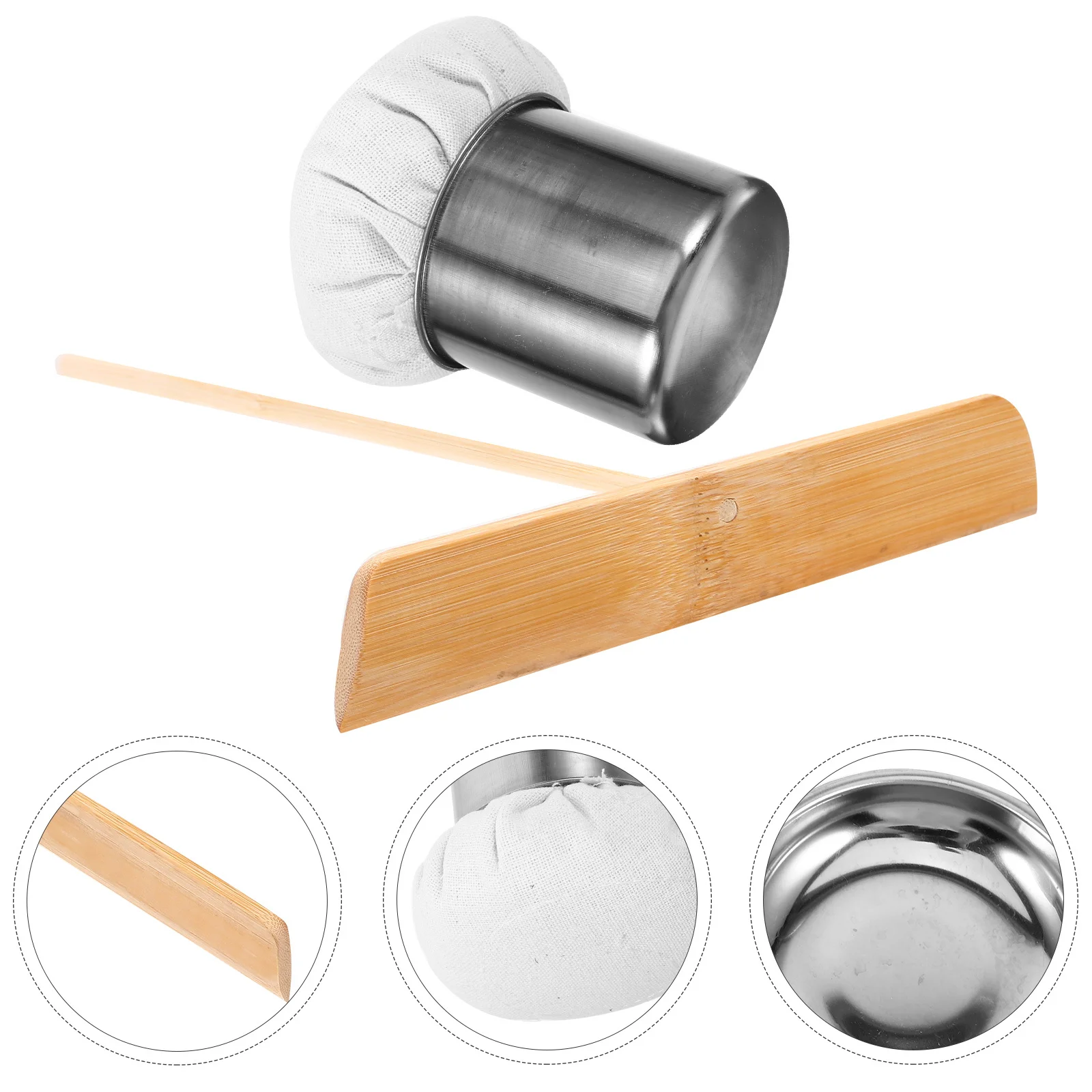 

1Set Stainless Steel Oil Brush for Kitchen Pancake Maker Set Bamboo Handle Non-Stick Pan Compatible Cooking Utensil for Crepes