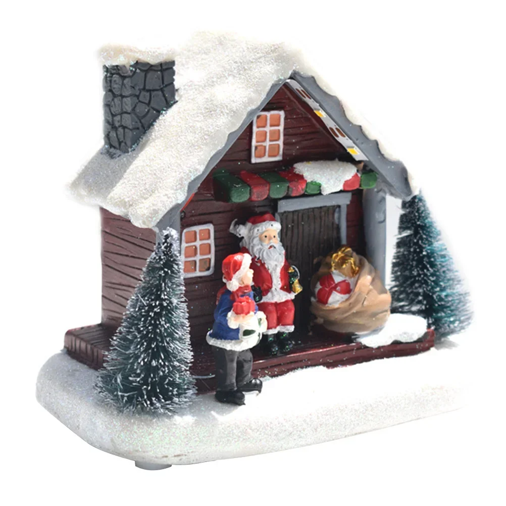 Snow House Decoration Decorative Mini Xmas Party Decors Ornament Desktop Christmas Shaped