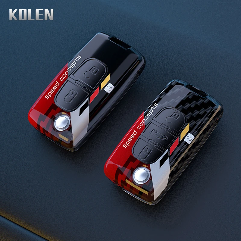 ABS Carbon Fiber Car Key Case Cover For Peugeot 107 207 307 308 407 408 607 3008 5008 For Citroen Xsara Picasso C3 C4 C5 C6 C8