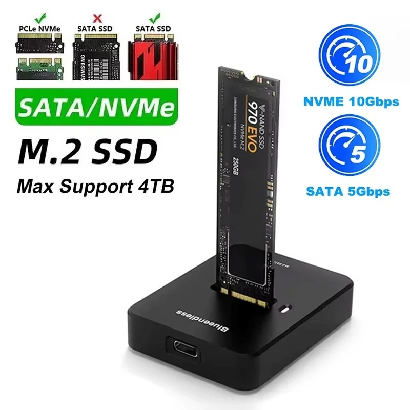 Dual Protocol External SSD Hard Disk M.2 SSD Enclosure 10Gbps Online Reading Writing Speed SSD Case For M.2 SSD Docking Station