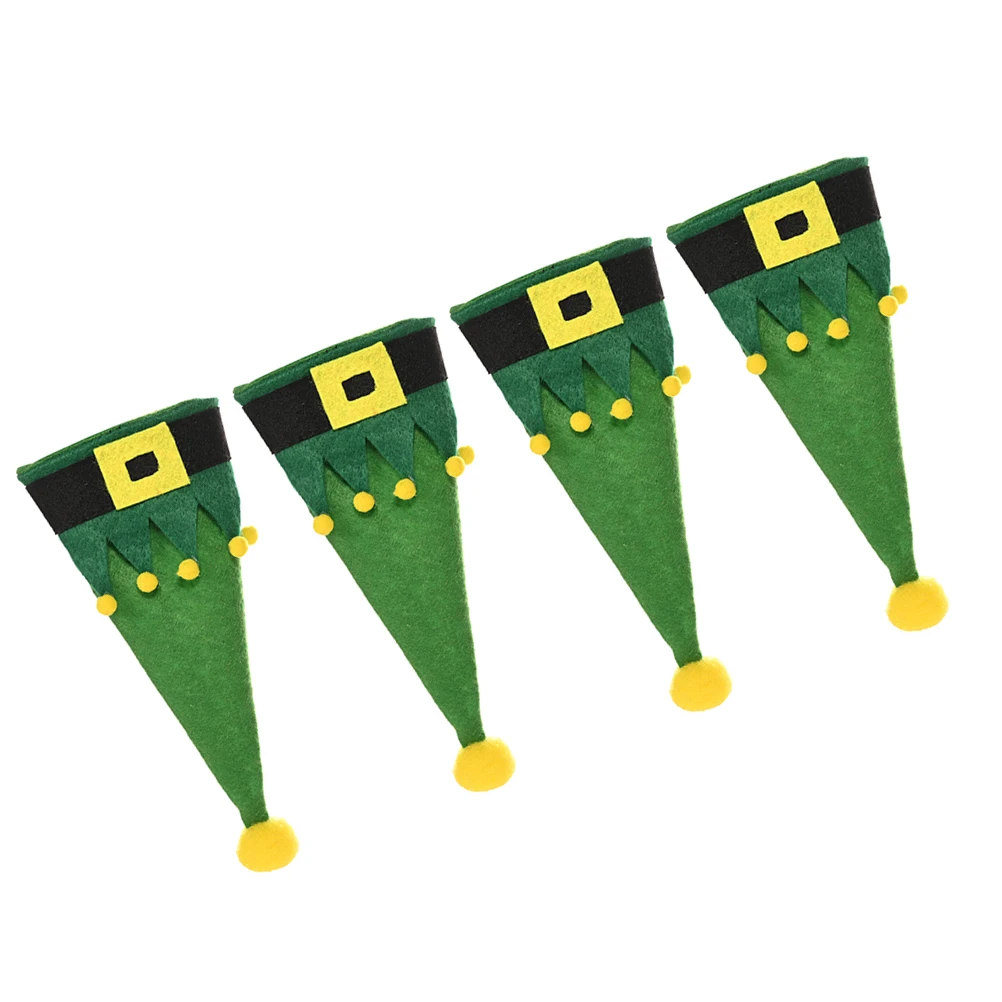 

4 pcs Christmas Holder Cap Christmas Fork Cover Silverware Fork Cover Home Kitchen Bar Xmas Party Decorations