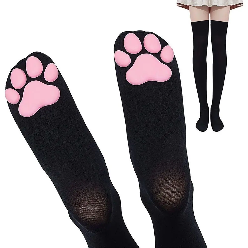 Kawaii Girl Non-slip 3D Cat Paw Toe Socks Cute Cat Over The Knee Socks Ladies Stockings Cosplay Lolita Dress Ladies Gifts Socks