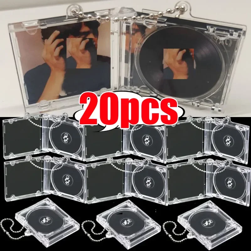 1/20 Uds álbum en blanco Mini llavero con funda de CD DIY llavero conmemorativo periférico para mochila de coche colgante de llave decoración colgante
