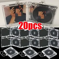 1/20Pcs Blank Album Mini CD Case Keychain DIY Peripheral Commemorative Keyring for Car Backpack Key Pendant Hanging Decoration