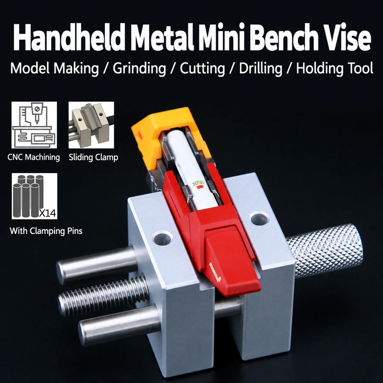 T0004 Mini Hand Vise Precision Metal Clamp for Model Kit Hobby Craft Sanding Drilling Cutting Small Parts Repair