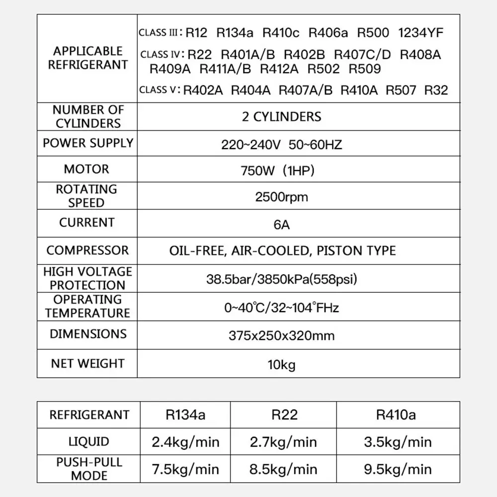 Macchina per il recupero del refrigerante Estrattore di fluoro Aria condizionata Collettore di fluoro VENDITE CALDE