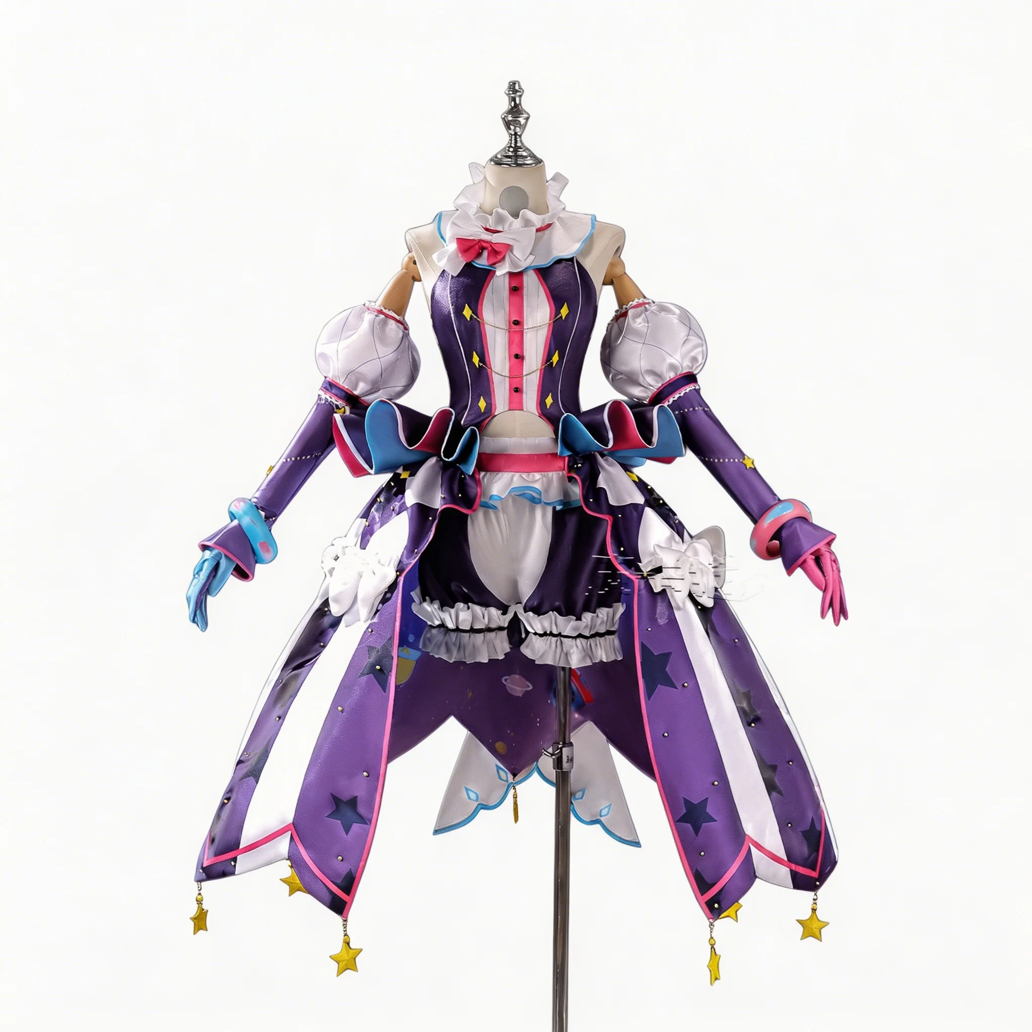 Project SEKAI Wonderlands×Showtime Emu Otori Cosplay Costume, Space Opera Pink Cute Lolita Dress Full Set