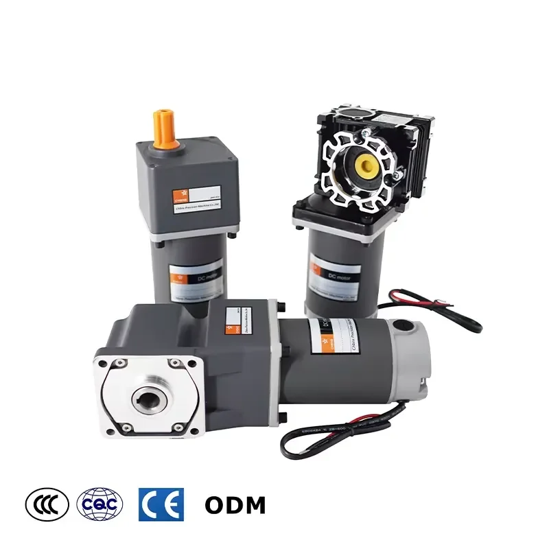 High Torque 12V 24V DC Brush Gear Motor 40W 60W 90W Permanent Magnet Electric Motor for Industrial Automation Equipment 120W
