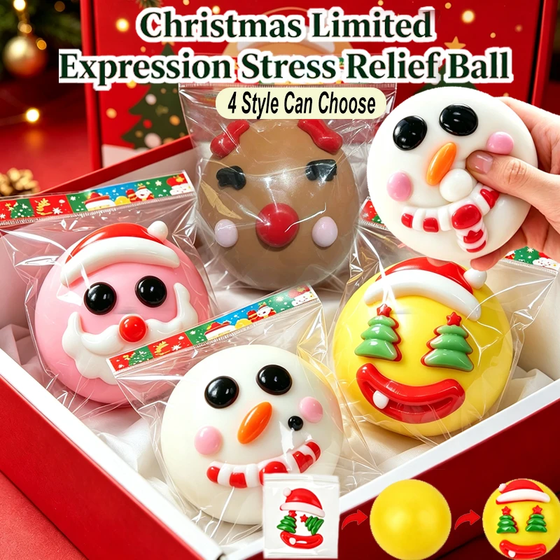 Funny DIY Dog Face Christmas Limited Edition Soothing Squeeze Toy Emotional Release Portable Stress Reducing Squish Toy for Desk