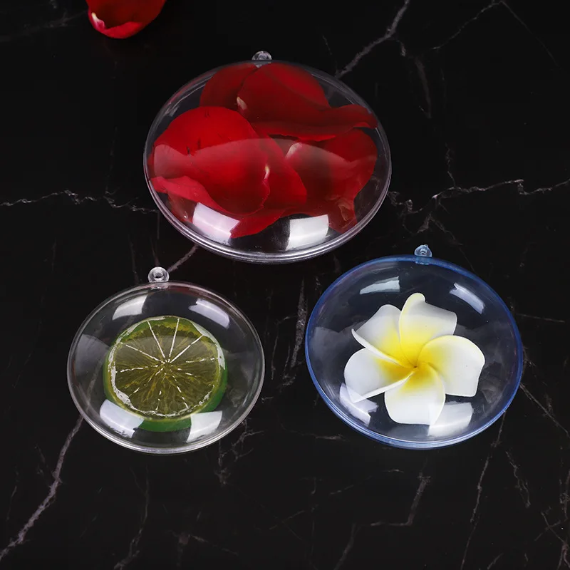 5 قطعة زخرفة بلاستيكية شفافة مفلطحة 3.5 بوصة عيد الميلاد ملء كرات مسطحة معلقة الحلي لتقوم بها بنفسك الحرفية عيد الميلاد الاحتفال ديكور