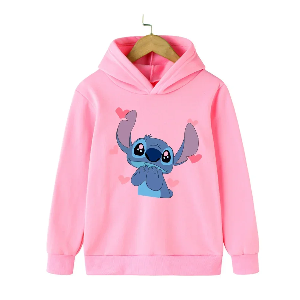 Girl's hoodie Lilo & Stitch  Children Hoodies  Letter Cotton Kawaiir Sweatshirt Anime Manga  Girls Boy Kids Casual Clothes Tops