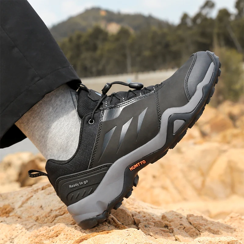 Humtto à prova dwaterproof água caminhadas sapatos para homens esportes couro escalada sapatos de trekking dos homens luxo designer tênis de segurança ao ar livre homem