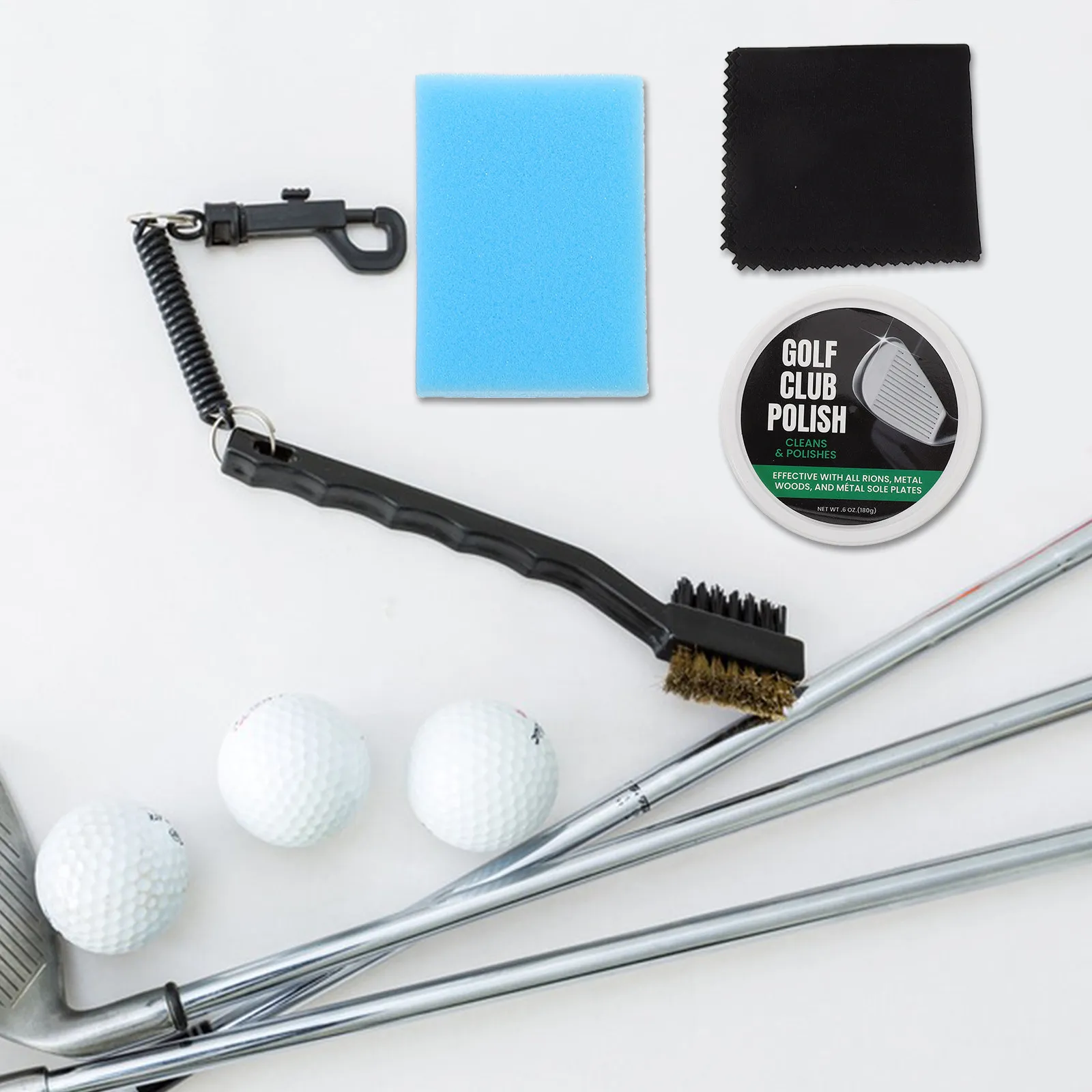 Golf Clubs Cleaning Kit Portable Iron Groove Cleaner Polish Cloth Scrubber Maintenance Washing Cloths