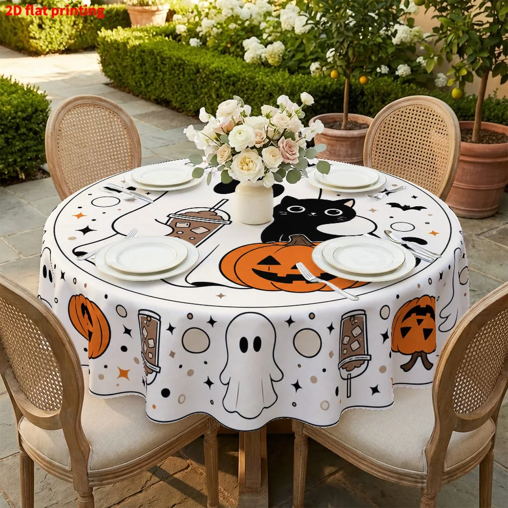 1 unit, 2D flat printing, round table towels, home improvement table towels, dining table accessories.