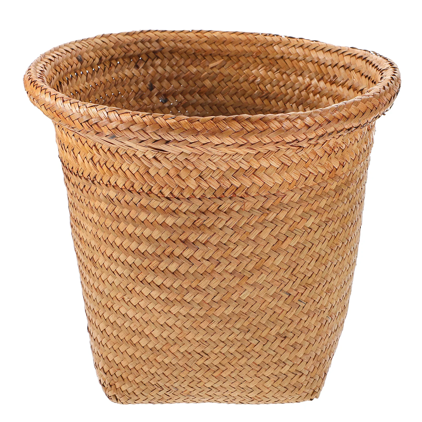 

1Pcs Straw Woven Wastebasket Office Wastebasket Home Trash Can Waste Paper Basket Easy Clean Holder Office Trash Container