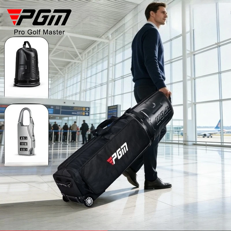 PGM Golf Hard Shell Aviation Bags Men Women Waterproof Travel Check in with Tugboat Ball Bag Protective Cover HKB020