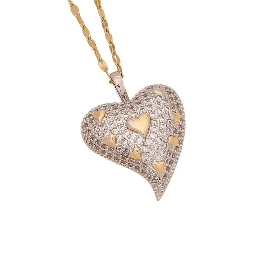 Pierścionek w stylu vintage z motywem czaszki i serca, miedziana biżuteria, łańcuszek na obojczyk symbolizujący ujędrniającą siłę miłości, kreatywny naszyjnik z kryształową gwiazdą.